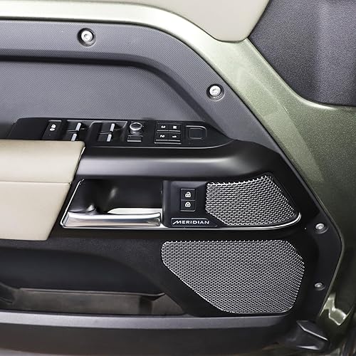 Miniatura 7 de Cubierta de manija interior de puerta para Land Rover Defender 110 2020 2021 2022, accesorios de decoración interior de coche (negro mate)