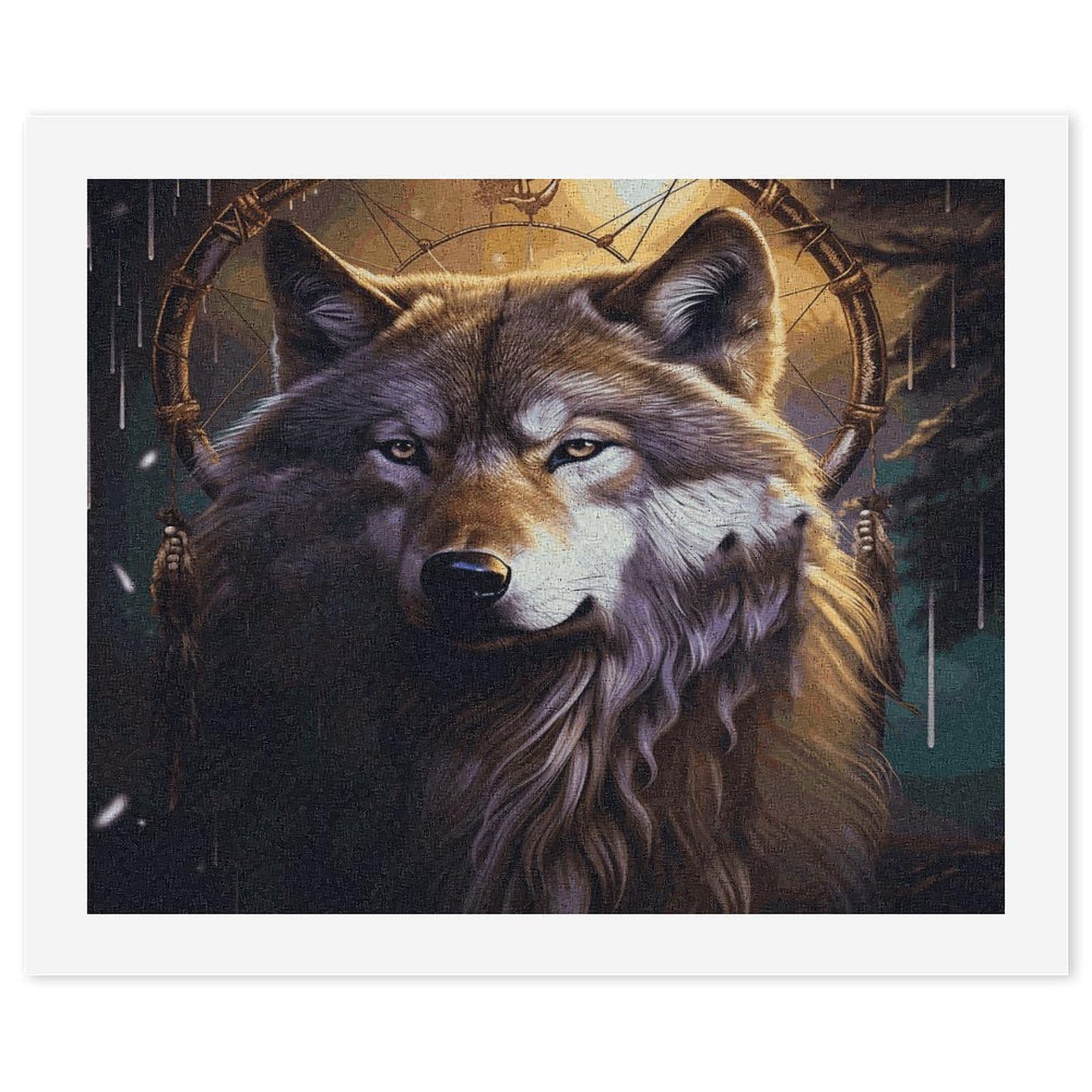 LDGSUPH Wolves And Dream Catchers Paint by Numbers Kits for Adults Beginners Exquisite Digital Oil Painting Kits Painting Anti-fading Canvas Wall Art DIY Gift for Home Wall Decor