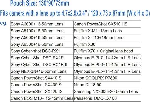 Vista 16 de Fotasy JJC - Funda de neopreno ultraligera resistente al agua, color gris, compatible con Sony a6600 a6500 a6400 a6300 a6100 a6000 a5100 + lente