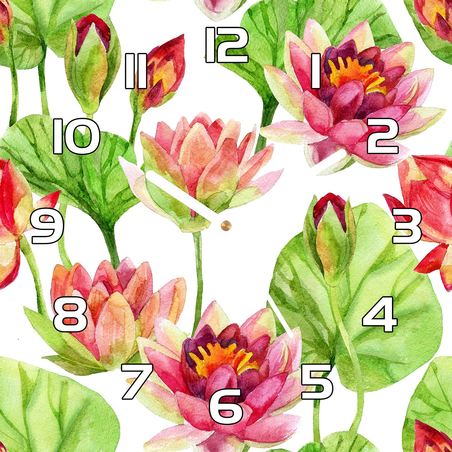 Horloge en verre fleurs de lotus pour une ambiance zen et moderne dans votre salon