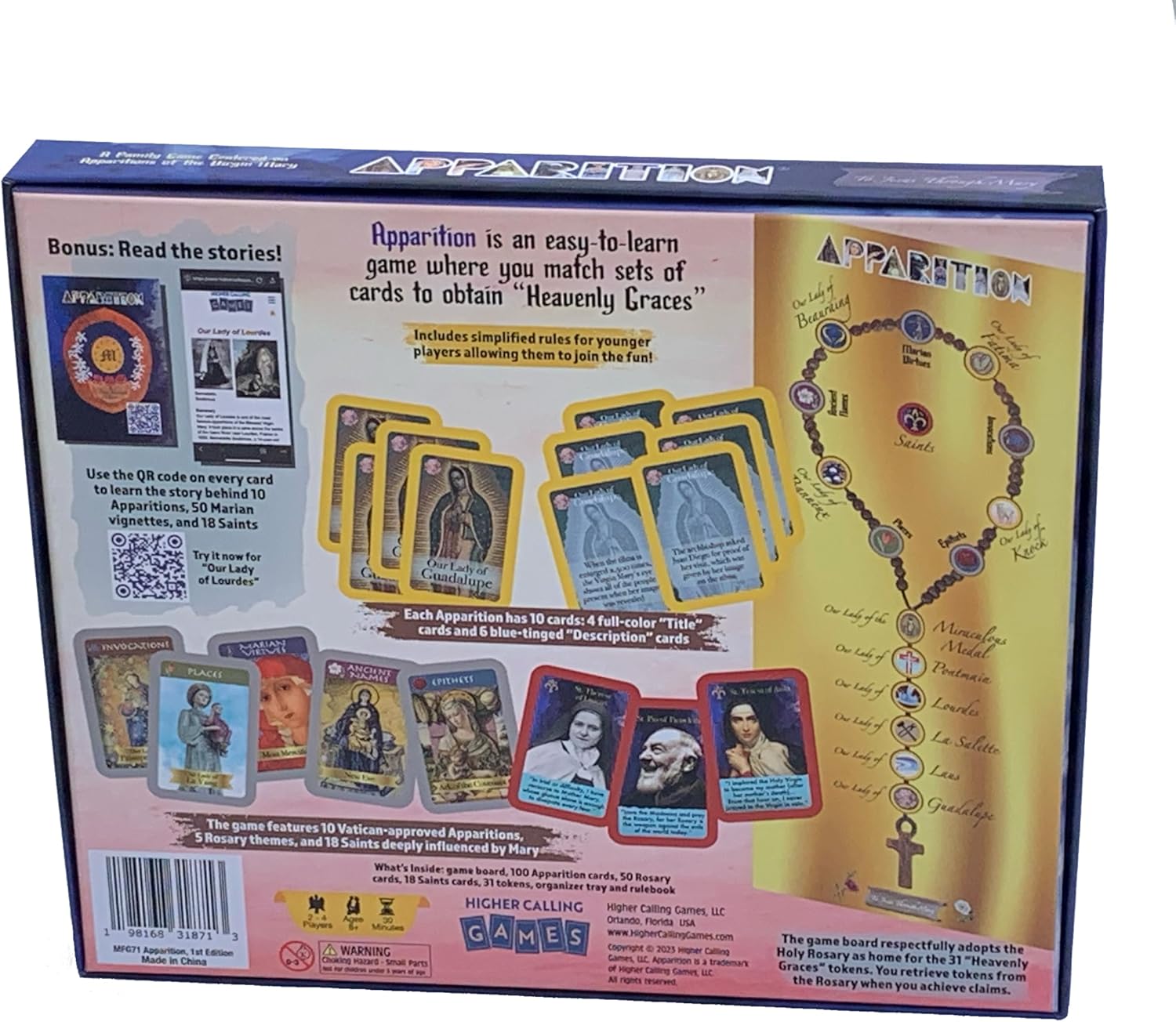 Apparition (of The Virgin Mary) Catholic Board Game for Adults and Family | Ages 8+