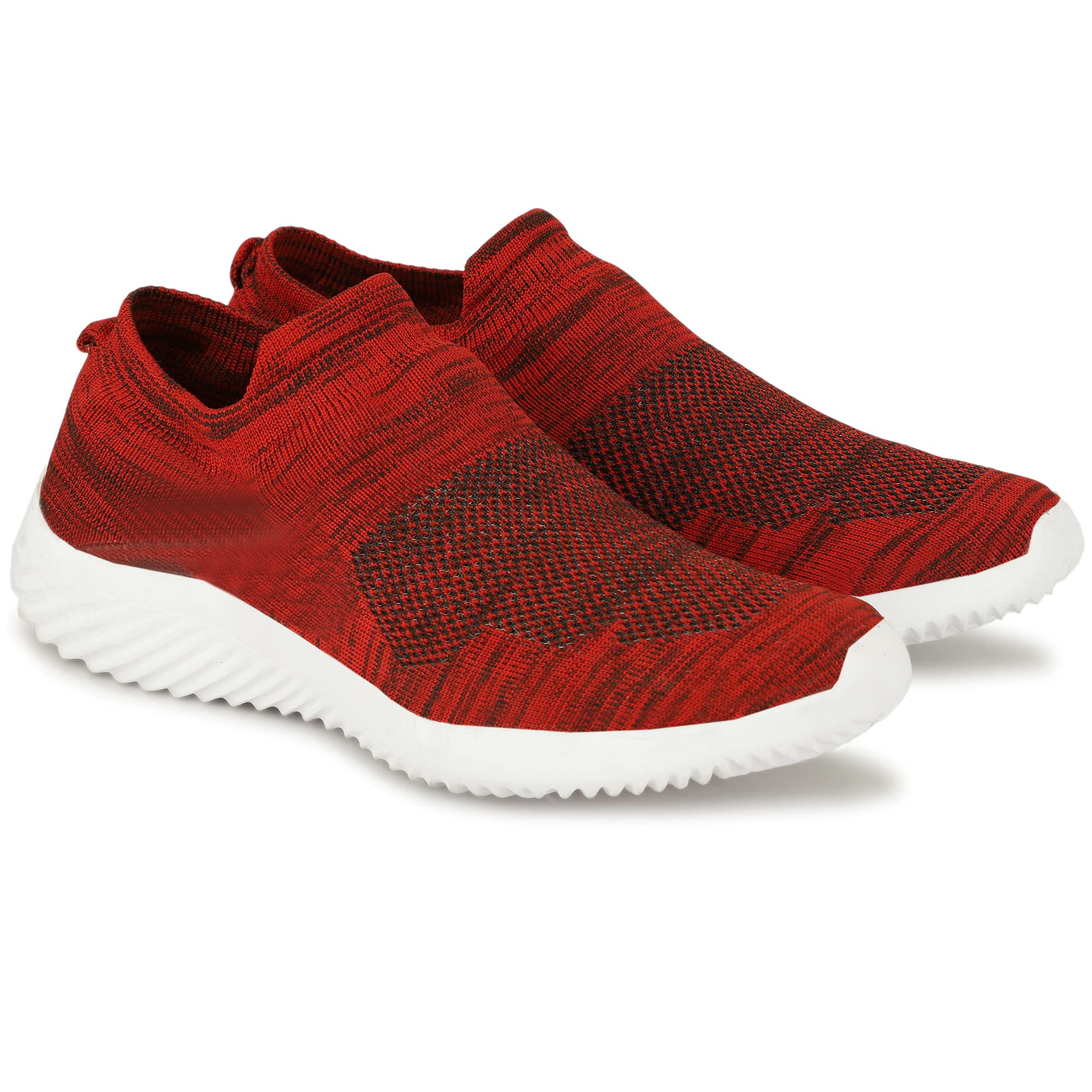 JQS Sport's Walking Shoes for Men (Maroon, Numeric_6)