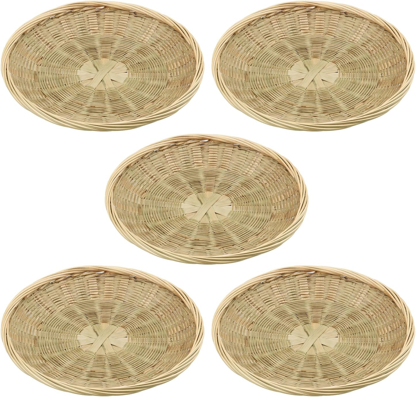 SEHOI 8 PCS 10 Inch Bamboo Wicker Plate Holders, Brown