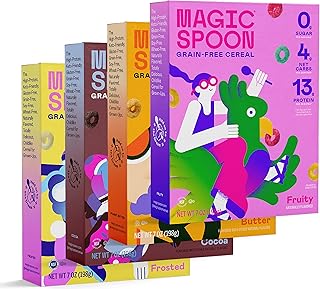 Magic Spoon Cereal - High Protein, Low Carb, Zero Sugar, Gluten & Grain Free, Non-GMO, Keto Breakfast Cereal - 4 Flavor Va...