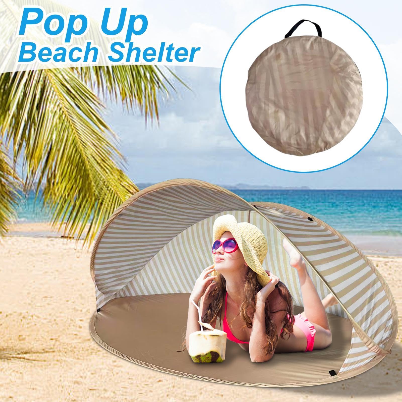 Tenda Da Spiaggia Solare Tettuccia Solare Portatile con Protezione UV per | Solare da Spiaggia per Giardino, Picnic all'Aperto, Vacanze Estive, Viaggi, Escursionismo e Pesca