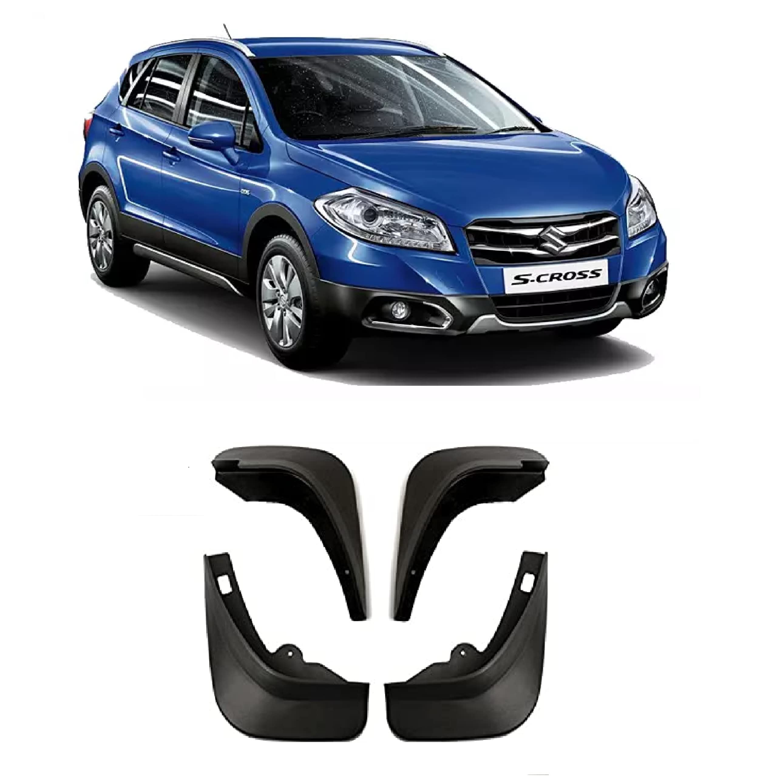 Empica Plastic O.E Type Mud Flaps Car Mud Guard With Allied Accessories Compatible With Maruti Suzuki S Cross (Set of 4)