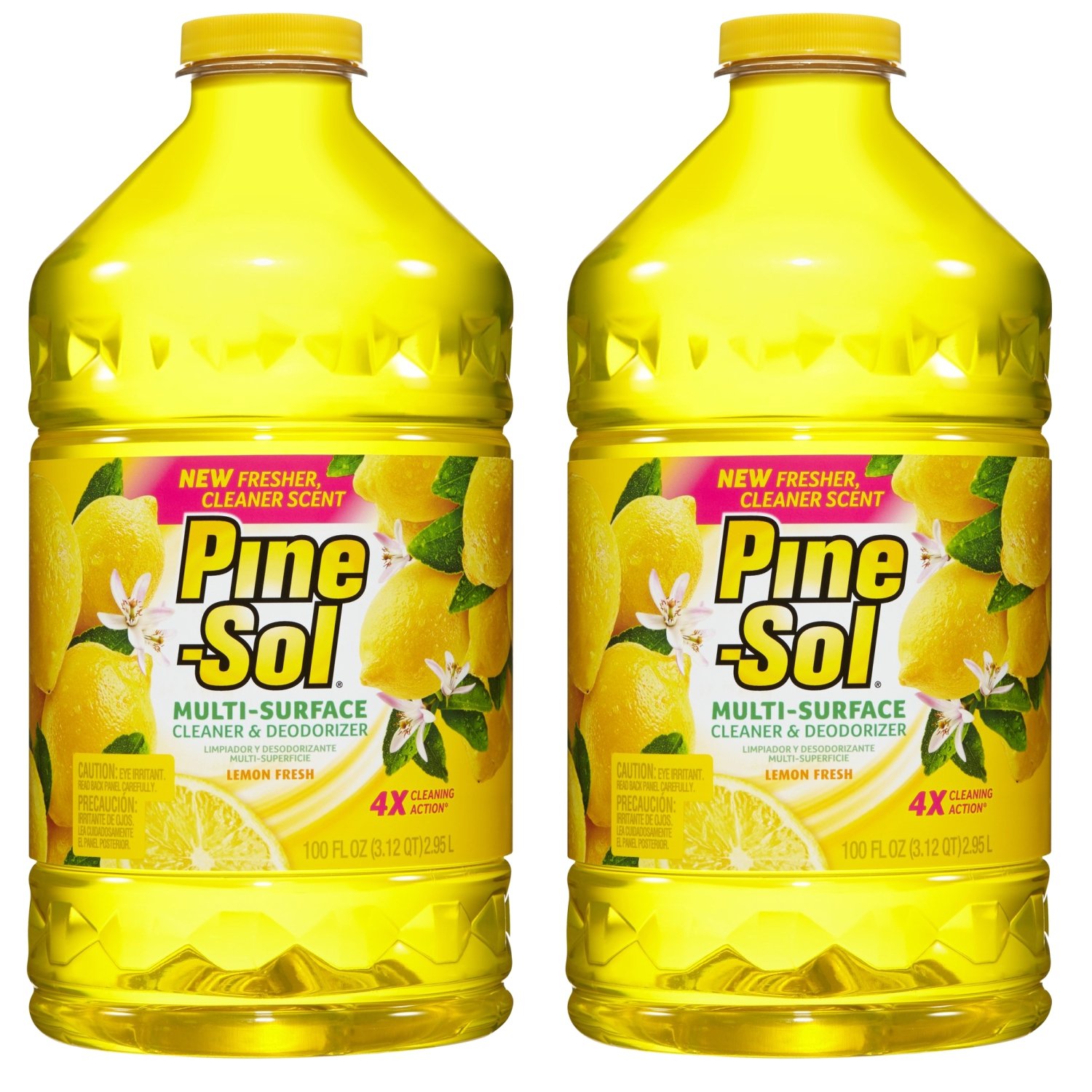 Pine-Sol Multi-Surface Cleaner, Lemon Fresh Scent, 100 oz, 2-Pack