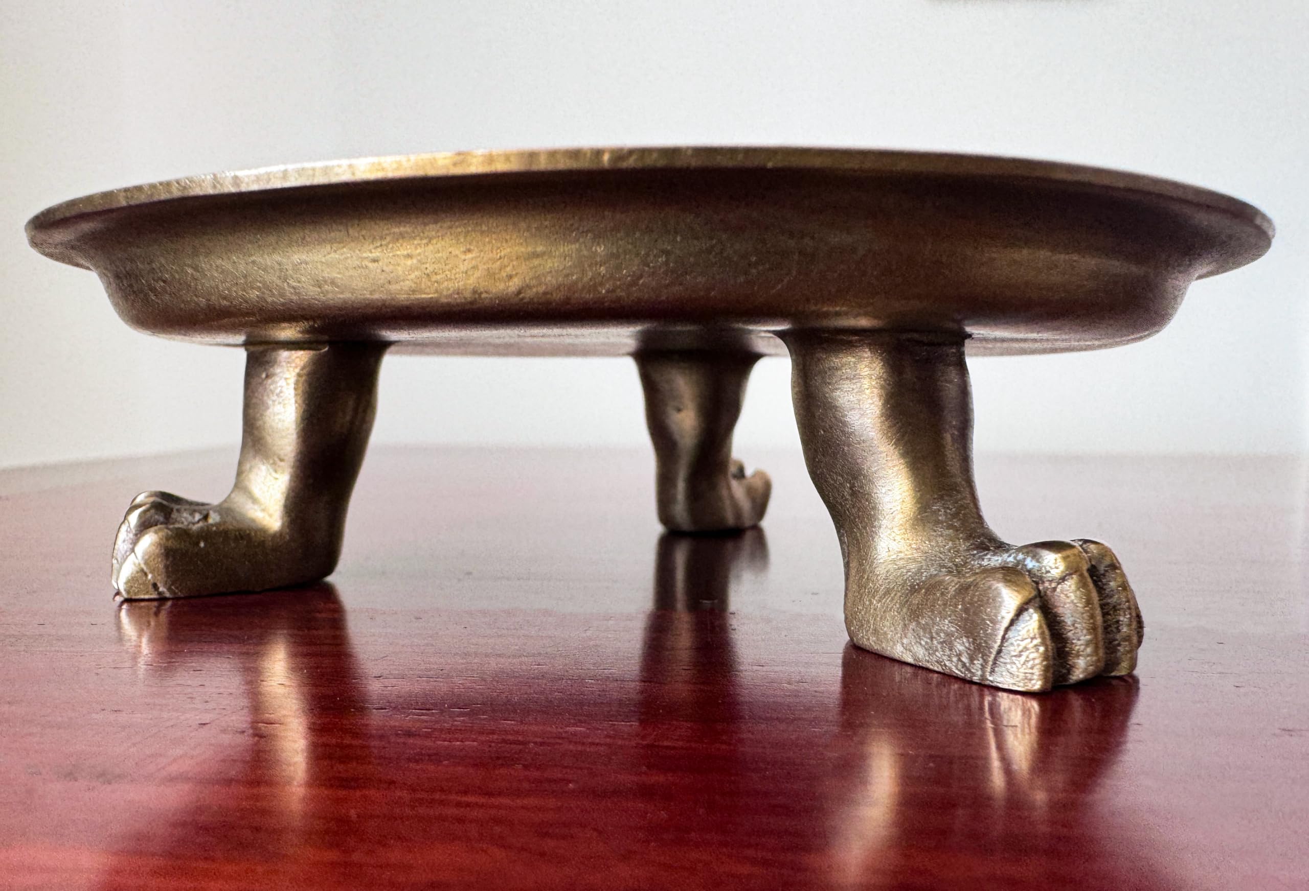 Vassoio In Ottone Massiccio Al 100%, Porta Candela, Portacandele Antico, Piedistallo Per Candele, Porta Gioielli, Rotondo (Diametro 11,4 Cm)
