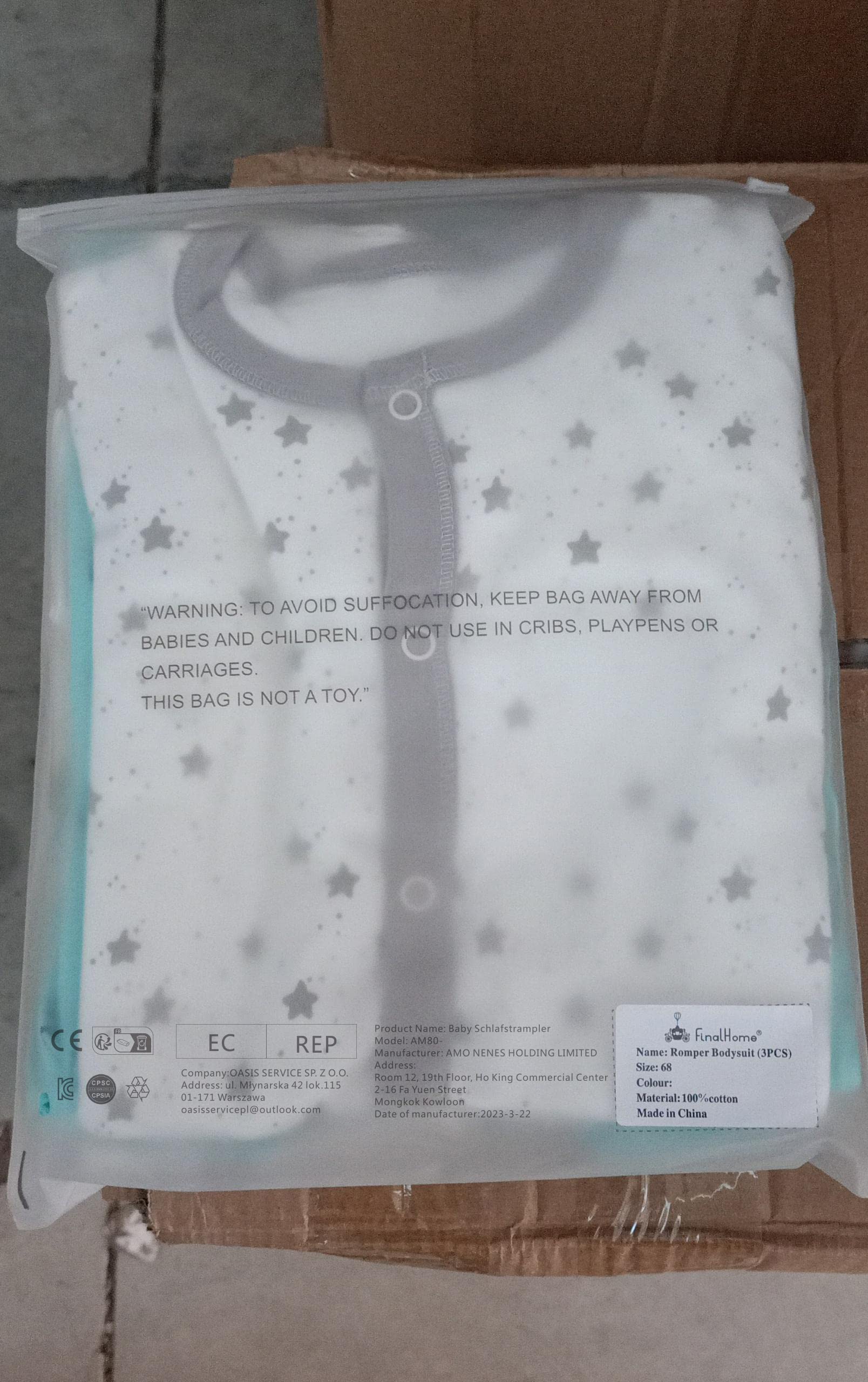 Pijama para bebé, mono para niños, paquete de 3 pijamas Unisex, mono de algodón, mono de manga larga, ropa de bebé de 0 a 7 meses