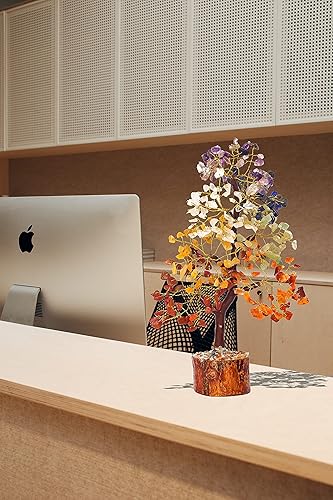 Miniatura 6 de Árbol de la vida de siete chakras, piedra preciosa natural curativa de cristal bonsái, árbol artificial de 7 chakras, árbol del dinero, riqueza y