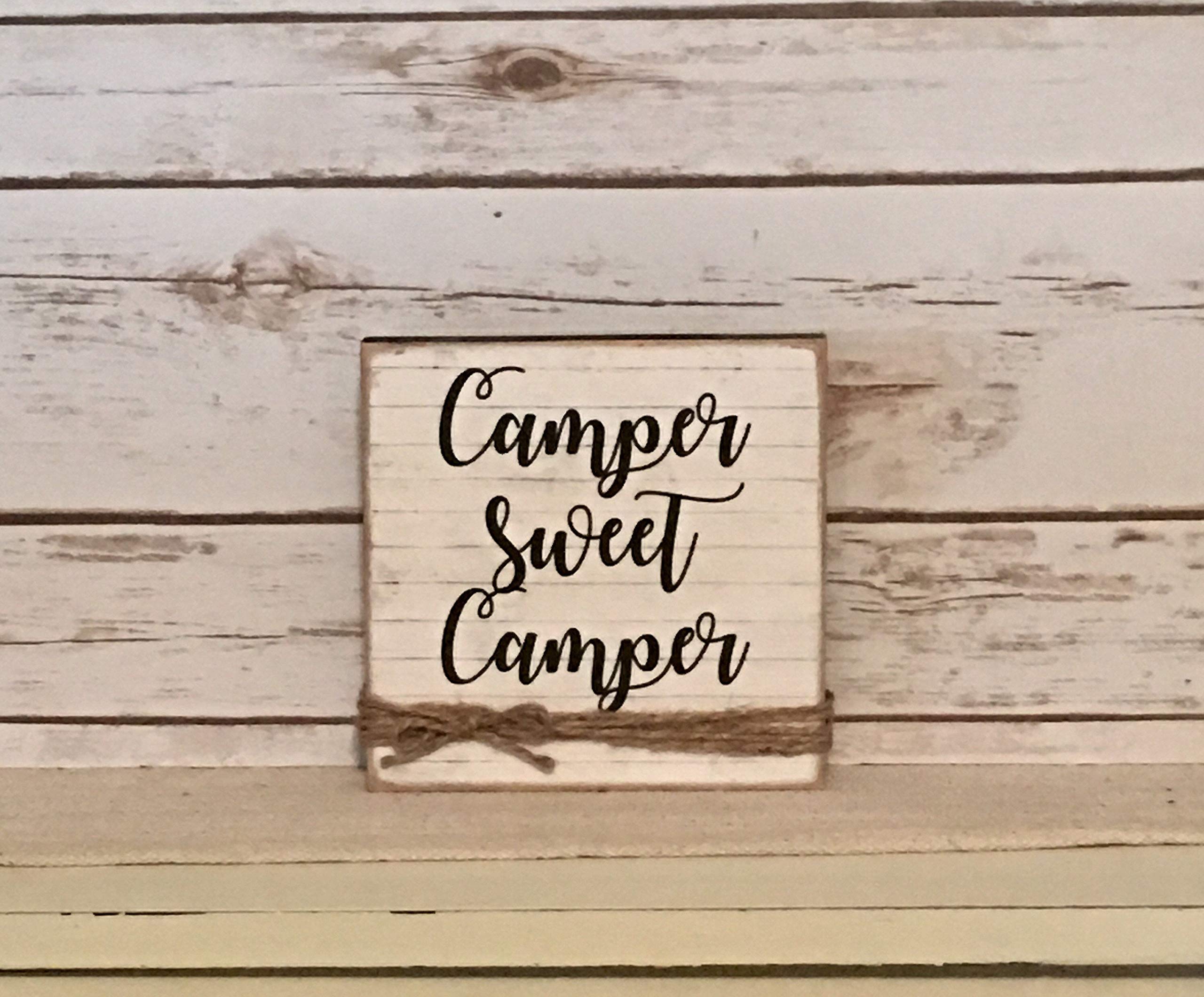Eeypy Wood Wall Decor Rustic Camper Sweet Camper,Camper Sign,Camper Decor,RV Sign,Camping Signs,Wood Sign