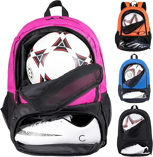Miniatura 8 de Himal Outdoors - Bolsa de fútbol-mochila para fútbol, mochila para fútbol, voleibol y balonmano, bolsa deportiva con taco separado Naranja