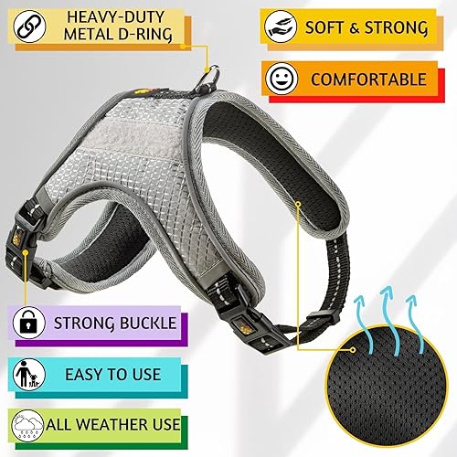 Miniatura 3 de ADITYNA Arneses para perros pequeños sin tirones - Arnés para perro sin escape - Arnés acolchado reflectante y suave - Fácil ajustable para el uso