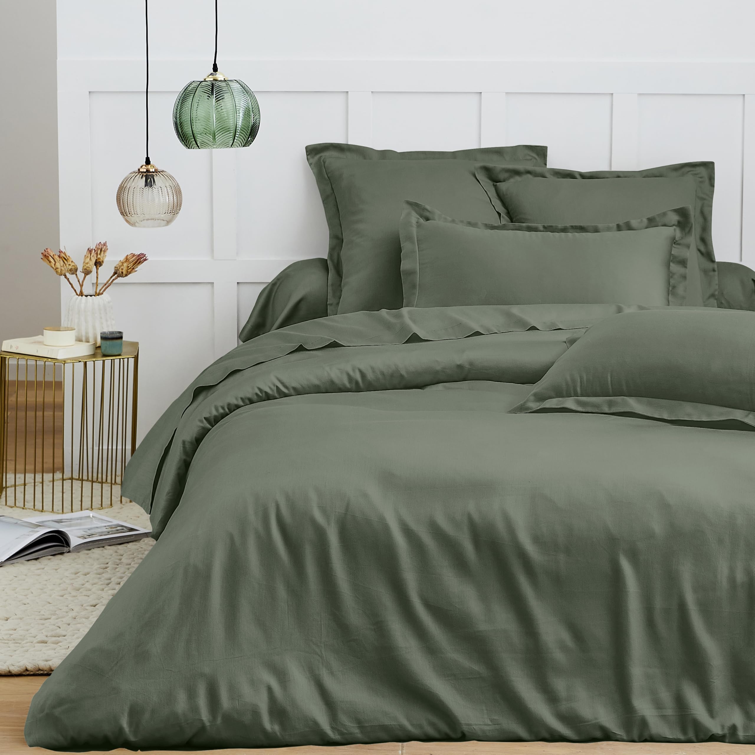 Prześcieradło Premium Flat na łóżko pojedyncze i 2-osobowe (rozmaryn, prześcieradło płaskie 240 x 300 cm, łóżko 2-osobowe)