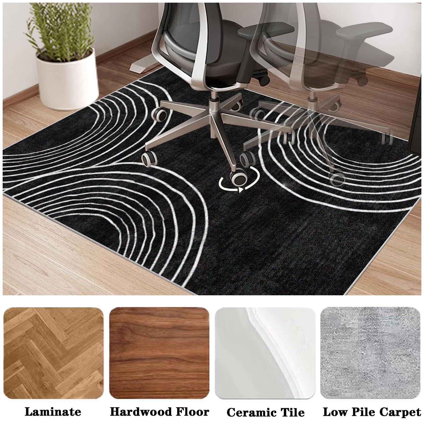 Tappeto per Sedia Ufficio Antiscivolo Tappetino di Protezione per Pavimenti Duri 120 x 160 cm Tappeto per Sedia con Ruote Tappetino per Sedia da Scrivania Tappetino Pavimenti per Parquet e Piastrelle