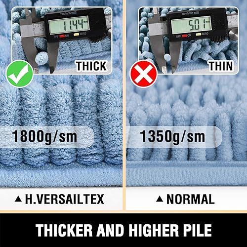 Miniatura 41 de Alfombras de baño Tapetes para baño antideslizante de chenilla de lujo alfombra de baño alfombra extra suave y absorbente Tapetes peludos lavables