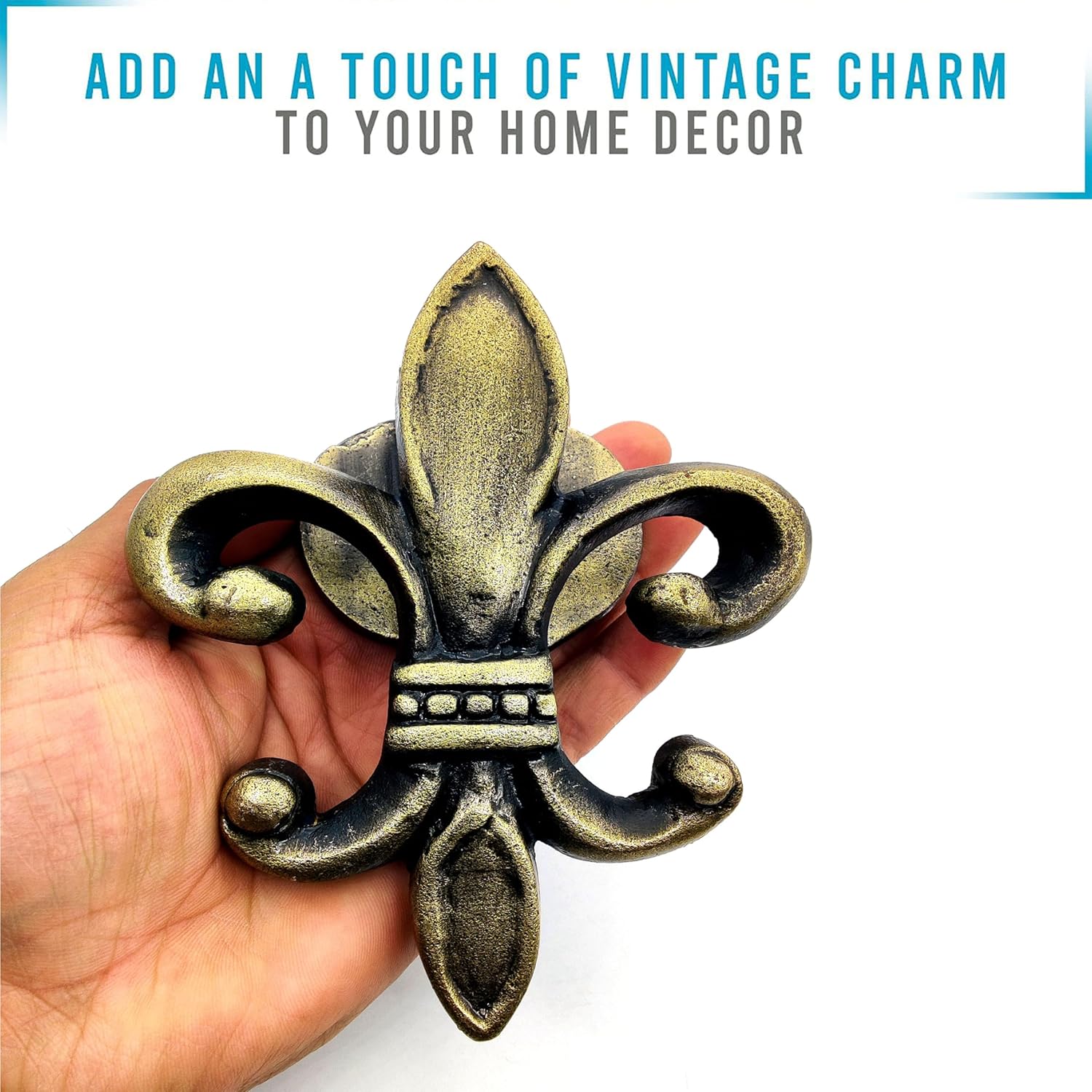 5MOONSUN5's Fleur De Lis Victorian Style Doorbell Victorian Antique Style Cast Iron Handcrafted Door Knocker Decorative Hardware for Doors