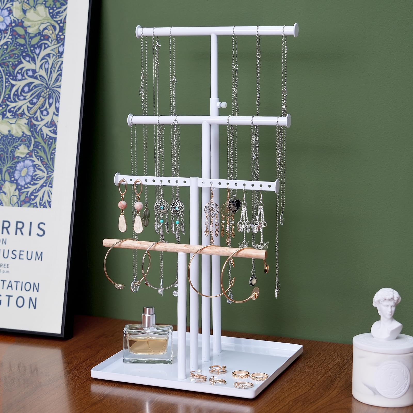 Présentoir à bijoux pour collier Josmimic cadeau idéal blanc