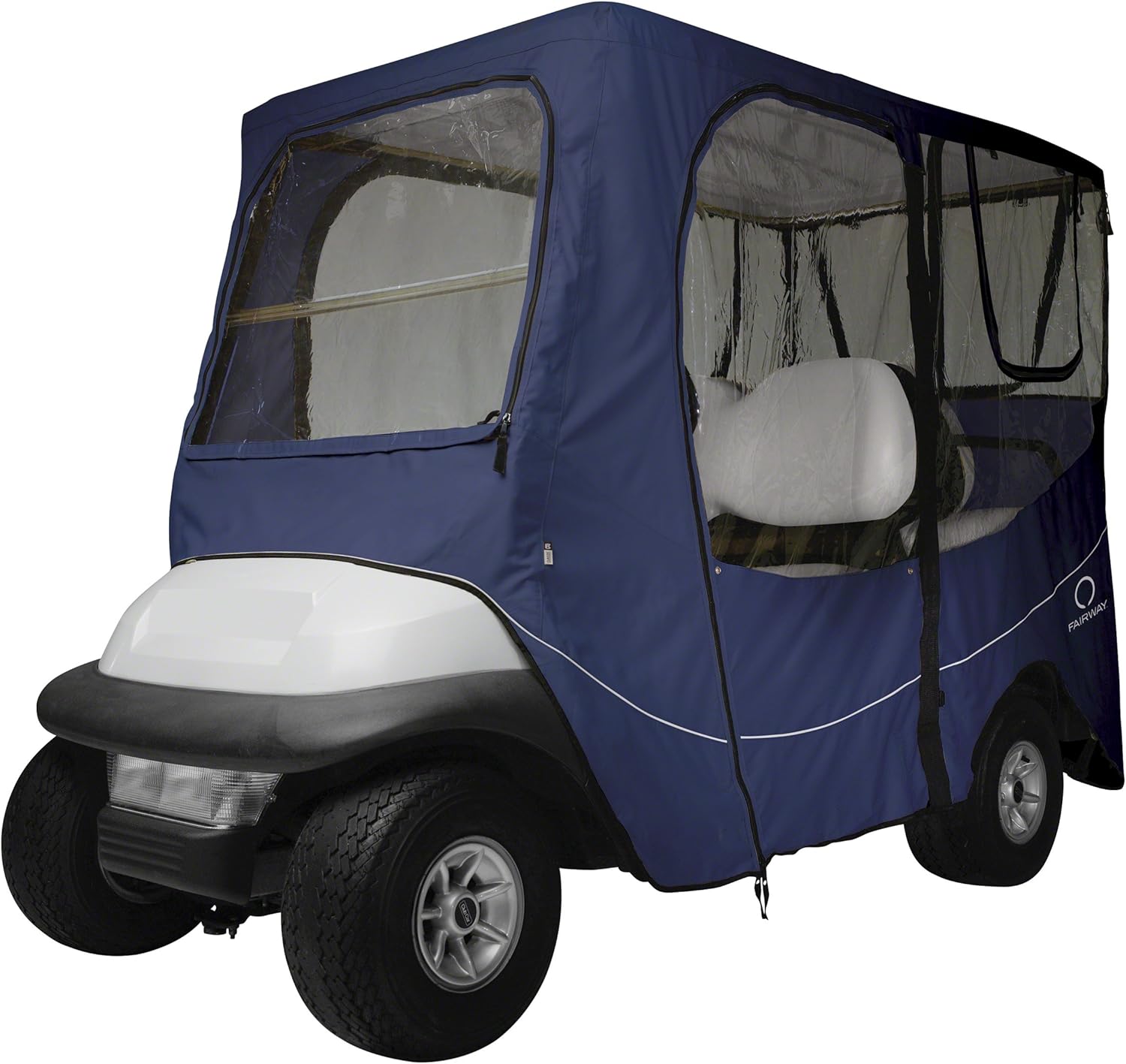 Classic Accessories Fairway Golf Cart Deluxe Enclosure Long Roof Navy