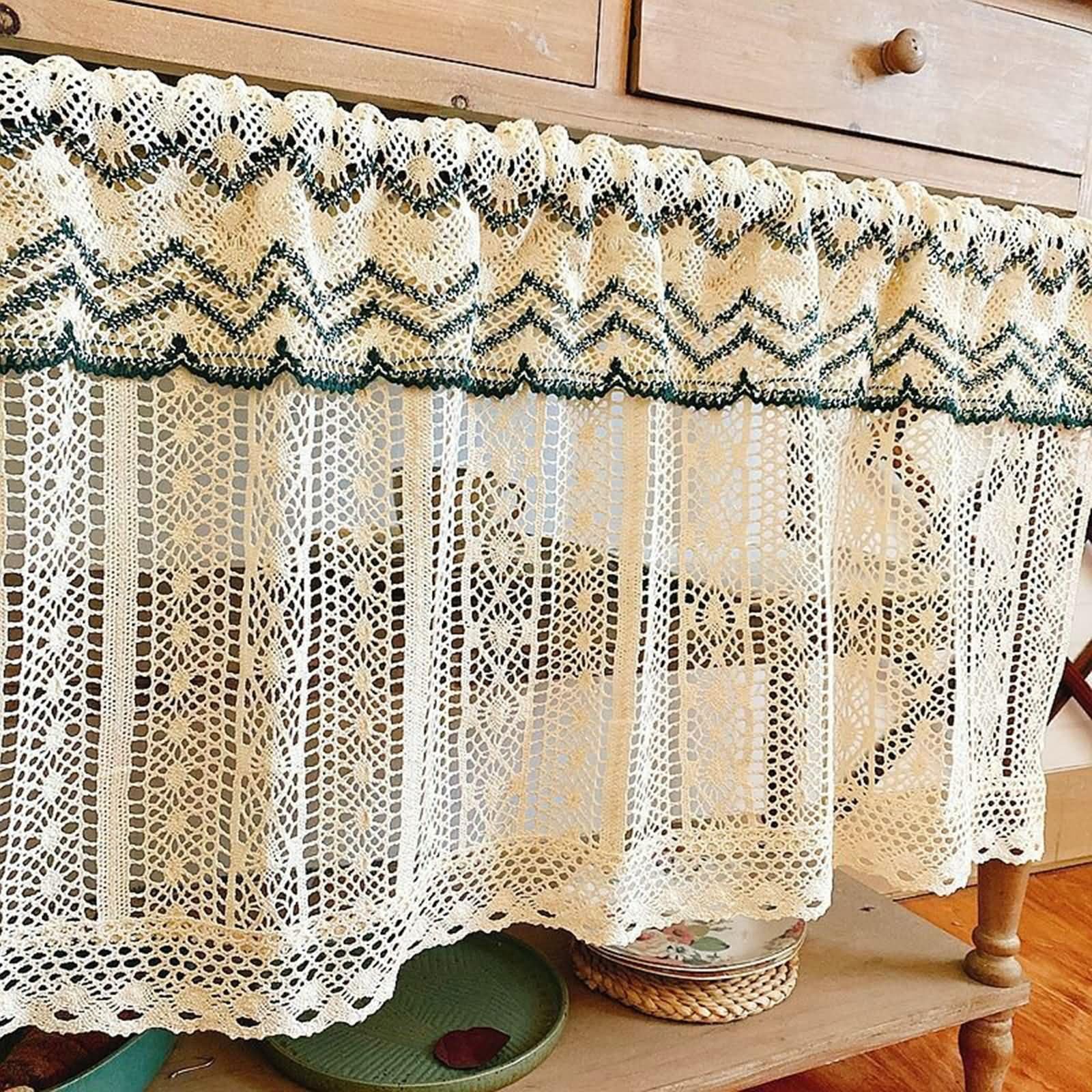 Tenda da cucina per finestre piccole, 1 pezzo, 95 cm di larghezza, tasca per asta
