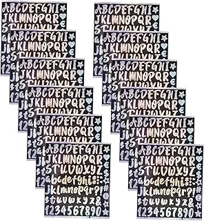 WOONEKY 12 Sheets Mailbox Alphanumeric Kit Window Decals Letter Decor Number Decals Letter Stickers Large Reflective Mailbox Numbers Mailbox Number Decals Self-Adhesive Decals for Signs
