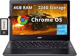 acer Notebook Chromebook 311 Hd De 11,6", Intel Celeron N4500, Placa Vídeo Uhd, 4 Gb Ram Lpddr4X, 224 Armazenamento (64 Memória Emc + 160 Docking Station), Sistema Operacional Chrome, Wi-Fi 5, Preto