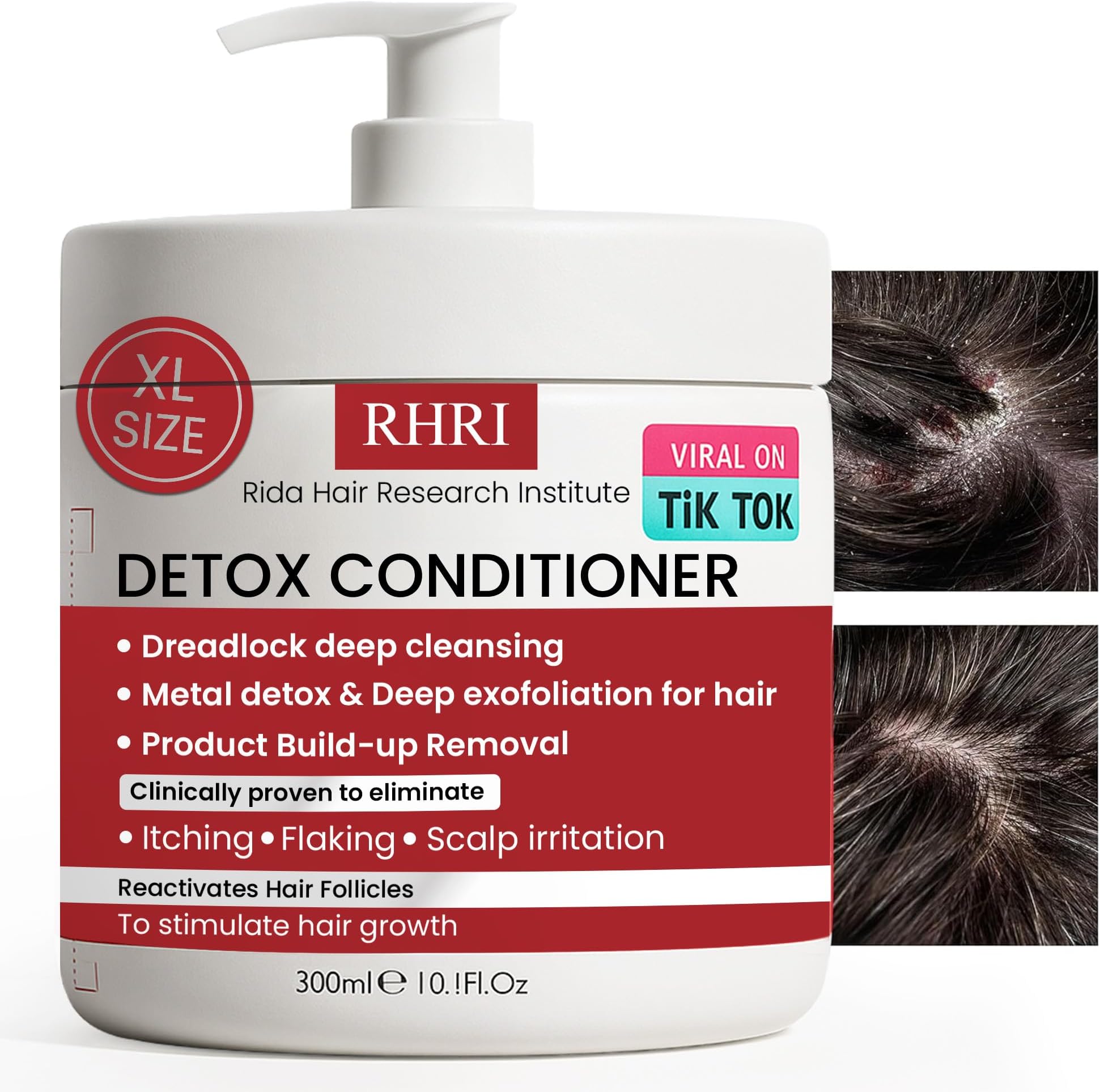 Detox Conditioner – Deep Cleansing Hair Conditioner for Damaged Dry Hair | Heavy Metal Detox & Build-Up Removal | Nourishing Scalp Care, Sulfate-Free Formula – 300ml