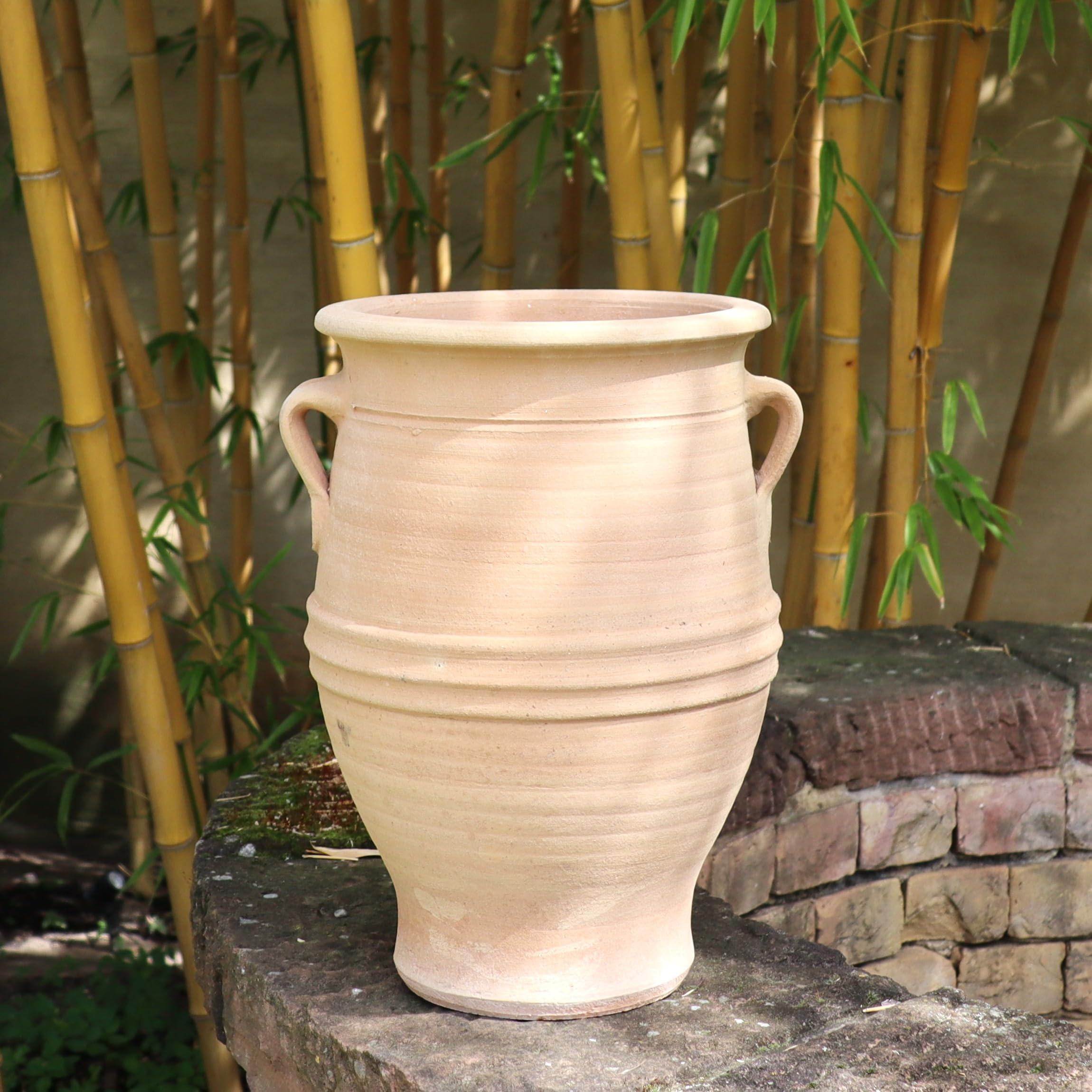 Palatina Werkstatt Terracotta Amphore Thymus 40cm - 100% Handgefertigtes Unikat - Exklusive winterfeste Amphore für den Garten- & Innenbereich
