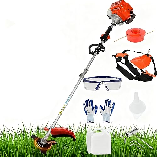 Cortadora de hilo de gas de 52 CC inalámbrica, 2 en 1, multifunción, cortasetos de gasolina, cortador de cepillo para cortacésped a gas,