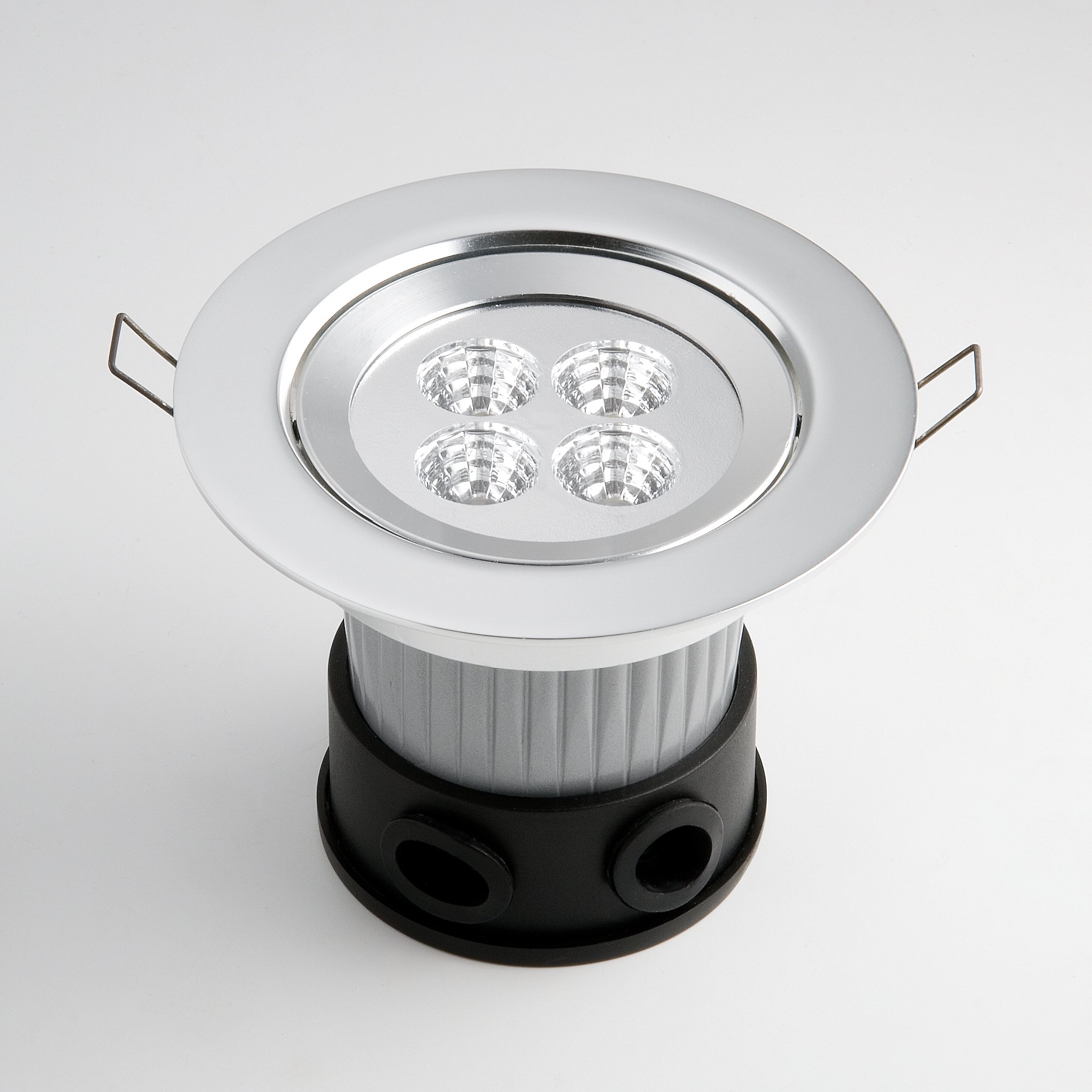 Konstsmide LED Deckeneinbaustrahler B: 12.5 cm T: 12.5 cm H: 10 cm, 1 x 4 W, IP44, Edelstahl 7097-000