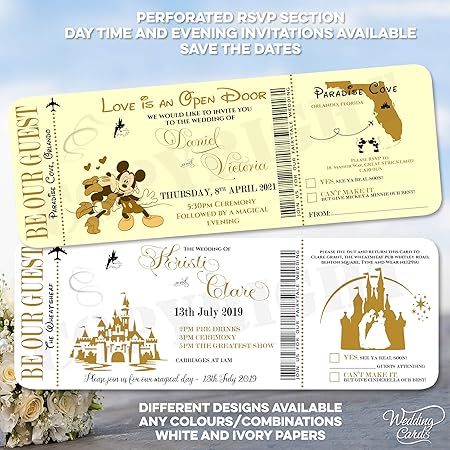 Personnalise Save The Date Cendrillon Disney Mickey Minnie Mariage Anniversaire Billet D Invitation Fete Invitez Mickey Minnie Ariel Peter Pan Lion King Princesse Prince Amazon Fr Cuisine Et Maison