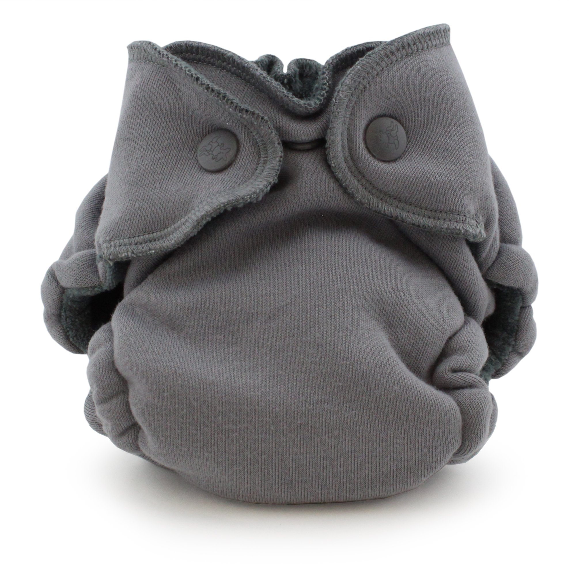 Kanga Care Ecoposh OBV Newborn Baby All in One AIO Fitted Cloth Diaper for Heavy Wetter and Nighttime Organic Bamboo Velour | Glacier (Gray) 4-12 lbs