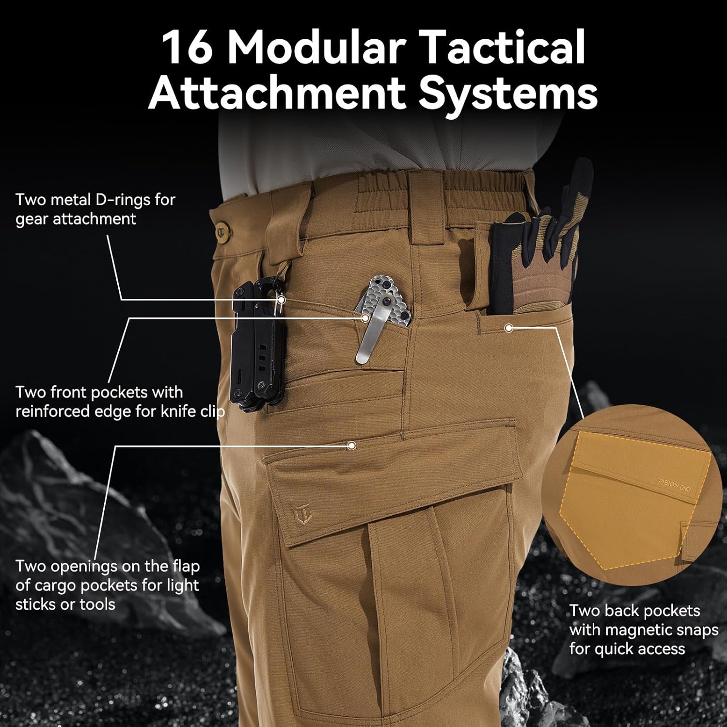 Men’s Ripstop Tactical Pants Stretch Water Resistant Cargo Work Military EDC Hiking Pants