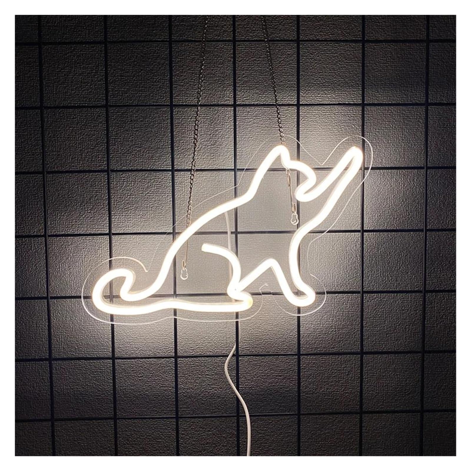 Décor Mural Lumière Néons De Chat Blanc, Veilleuses Décoratives D'art Mural 3D Alimentées Par USB, Utilisées Pour Les Panneaux De Décoration De Maison De Chat 19.5cm×30.5cm