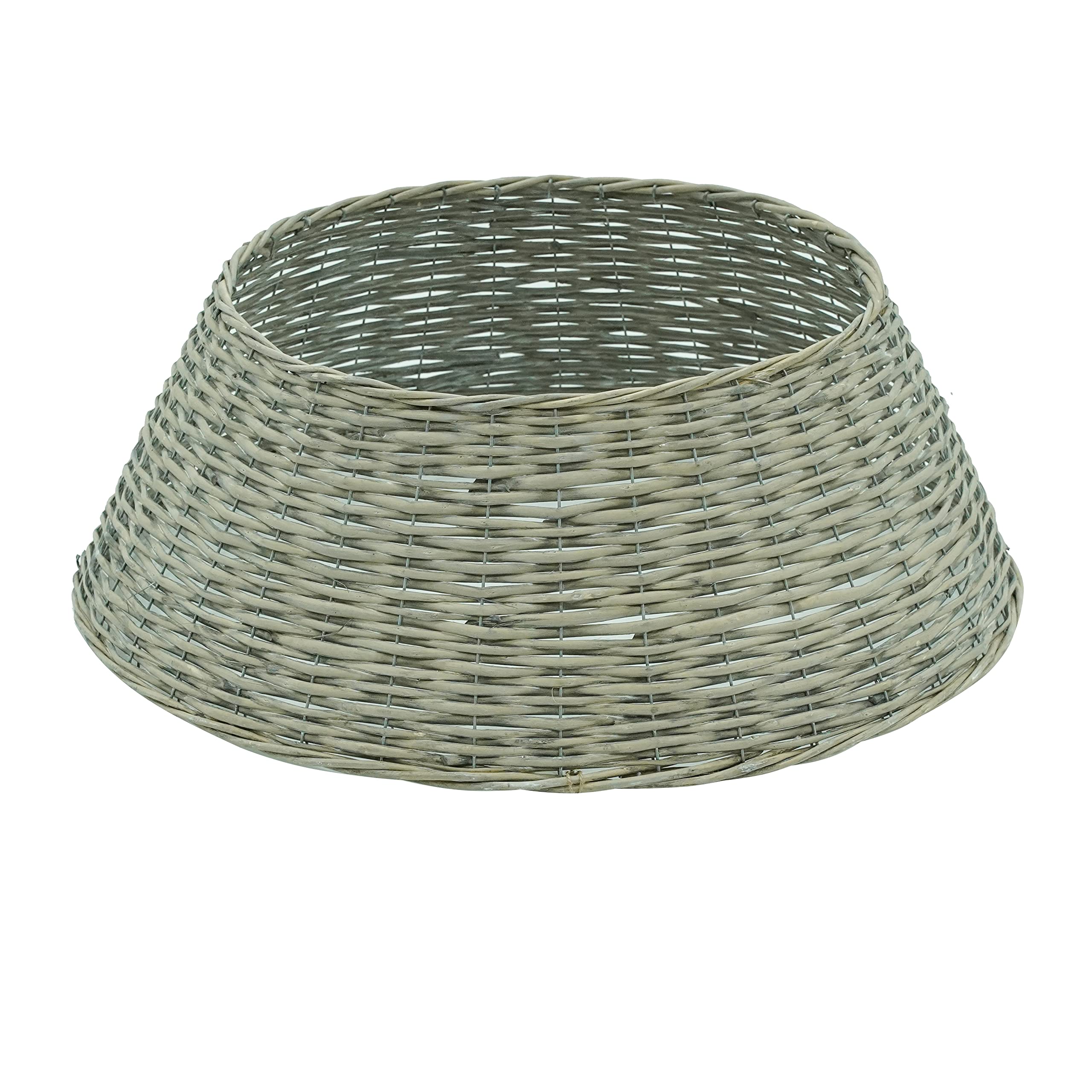 Copri Base per Albero di Natale in Vimini D.49/69xH.26 cm. (Light Grey)