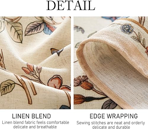 Miniatura 5 de ISAENNE - Mantel francés para mesas cuadradas, mantel de lino con flores y pájaros, resistente y duradero para comedor, Acción de Gracias, cocina,