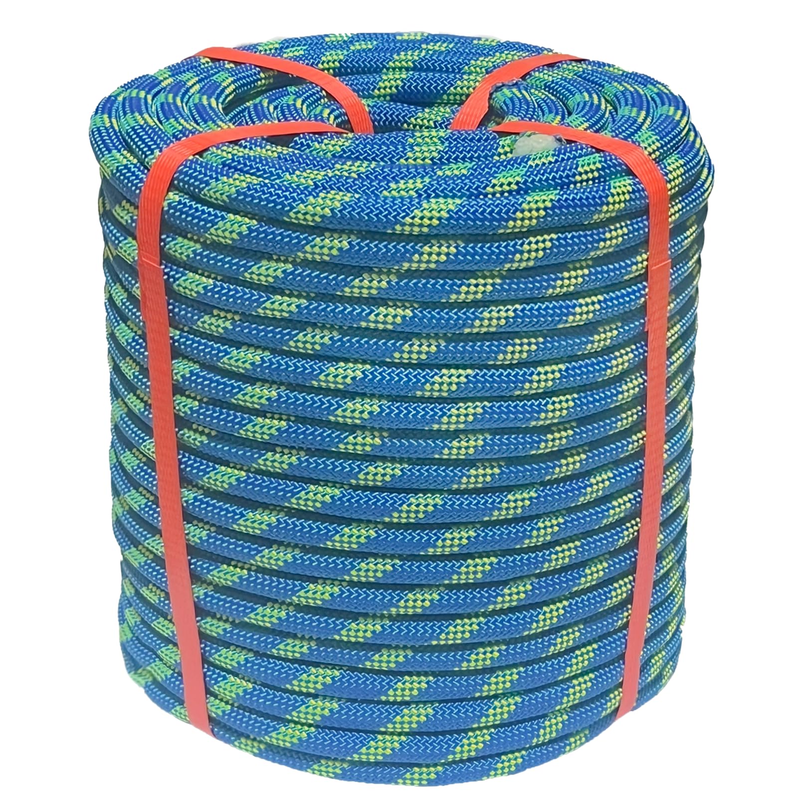 Arborist Rigging Rope 1/2 in x 200 Ft Blue Bull Rope Polyester Braided Arborist Rope 1/2 inch 48 Strands 200 Feet for Various Outdoor Applications Construction Climbing Swing Sailing