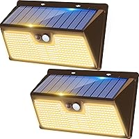 Vista 22 de Luces solares para exteriores, 1 paquete, 140 LED/3 modos de luces con sensor de movimiento, funciona con energía solar, luces solares inalámbricas