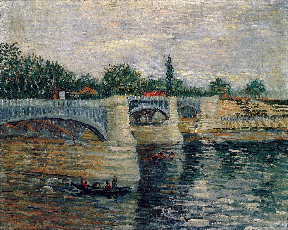 Tableau Van Gogh The Seine Pont de la Grande Jette finition semi-brillante haut de gamme