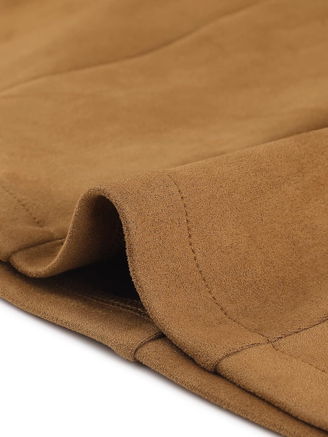 Allegra K Women's Faux Suede Blazer Belted Lapel Outwear Single Breasted Work Jacket - Image 5