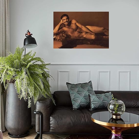 CYGGFF Burt Reynolds Sexy Portrait Home Decor Poster Men's Room Wall Art Print Suitable for Room Bedroom Office Wall Decoration Pictures Unframe-style 12x08inch(30x20cm)