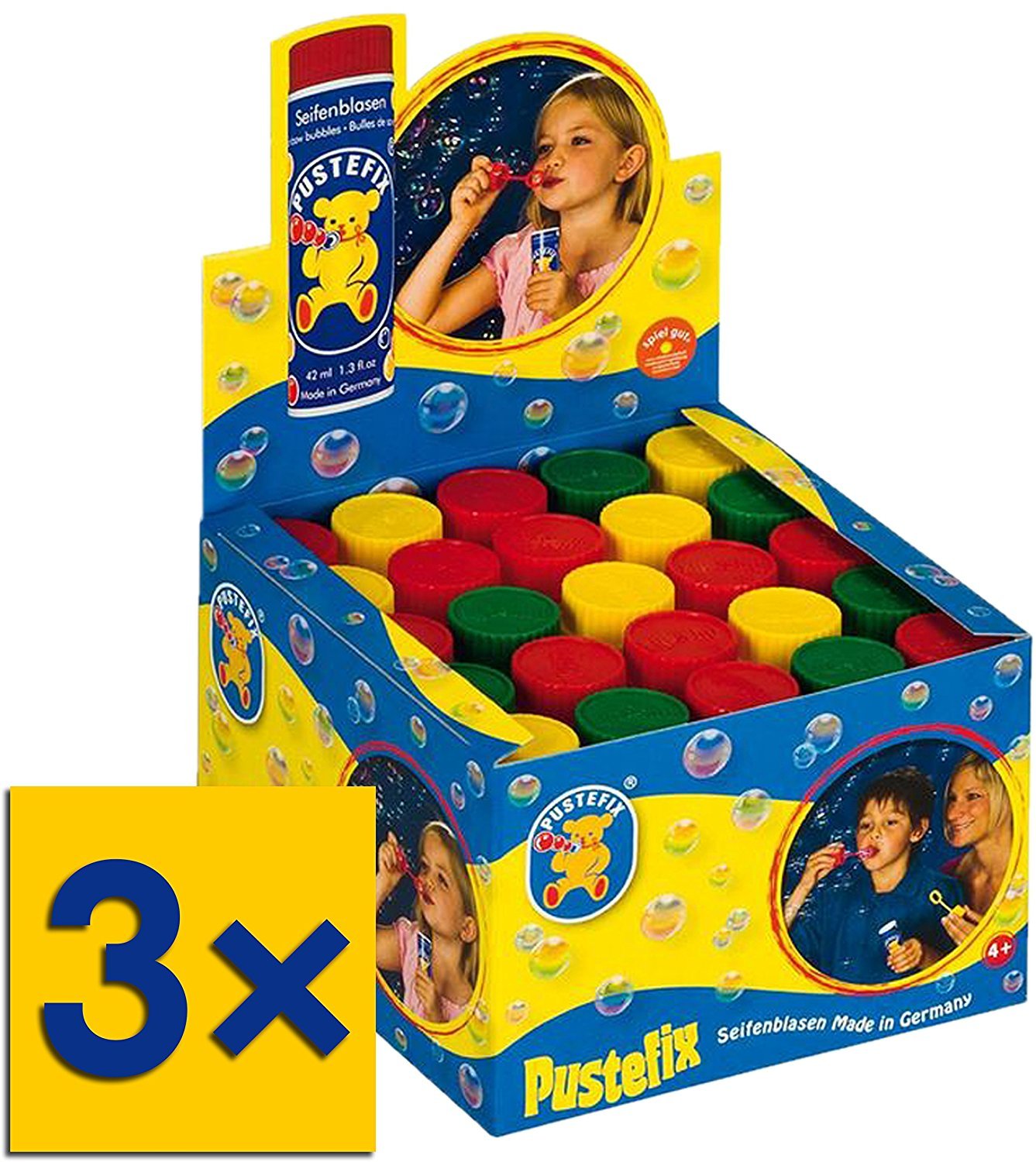 Original PUSTEFIX Seifenblasen Rainbow bubbles (3 Displays // 75x Seifenblasen)