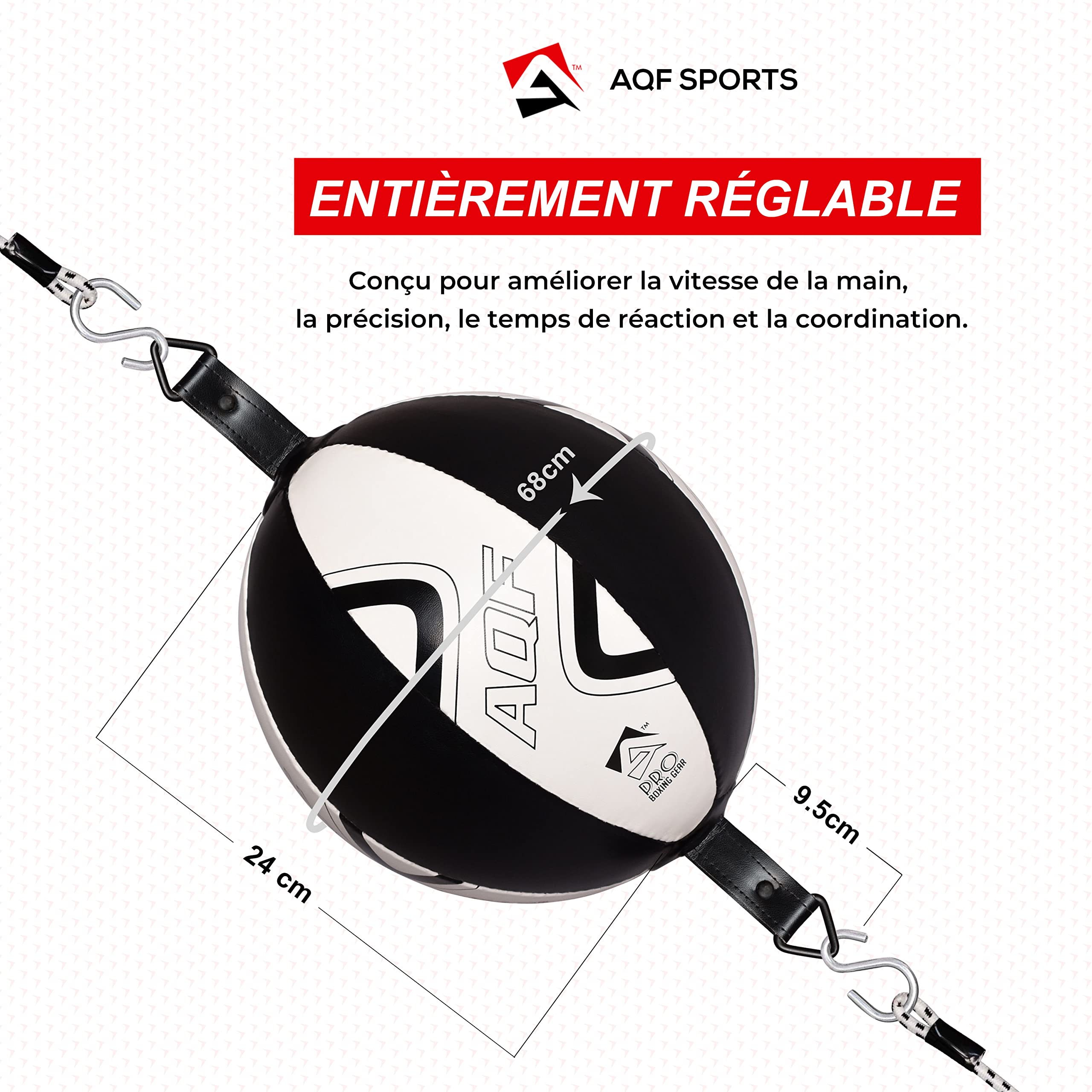 AQF Sac de frappe boule Cuir Double extrémité pour entrainement