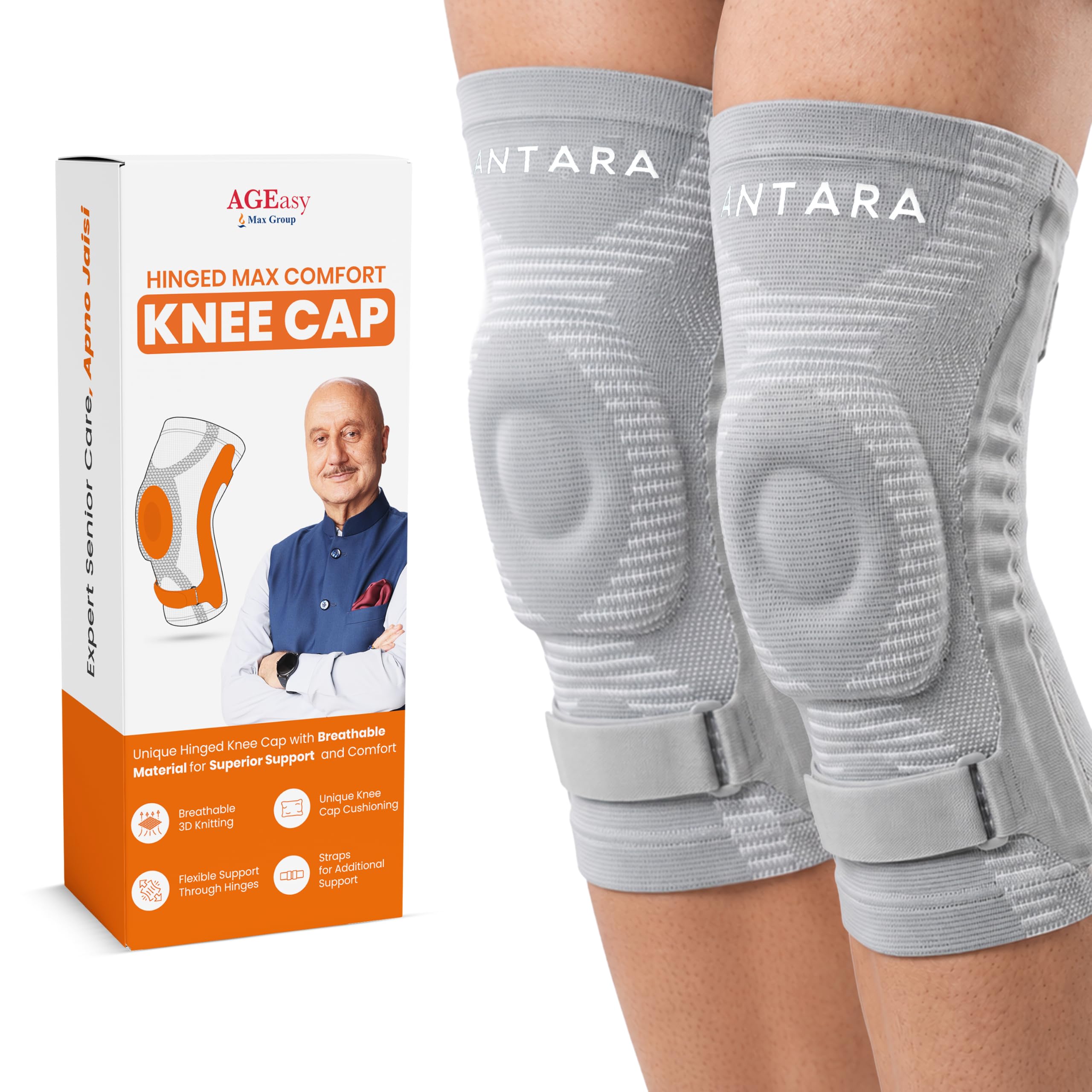 AGEasy (Max Group Hinged Knee Braces for Osteoarthritis | For Men & Women | Knee Caps for Pain Relief | Breathable fabric with Side Hinges | Knee Support for Joint Pain & Injury Recovery (S - Pair)-picture-29