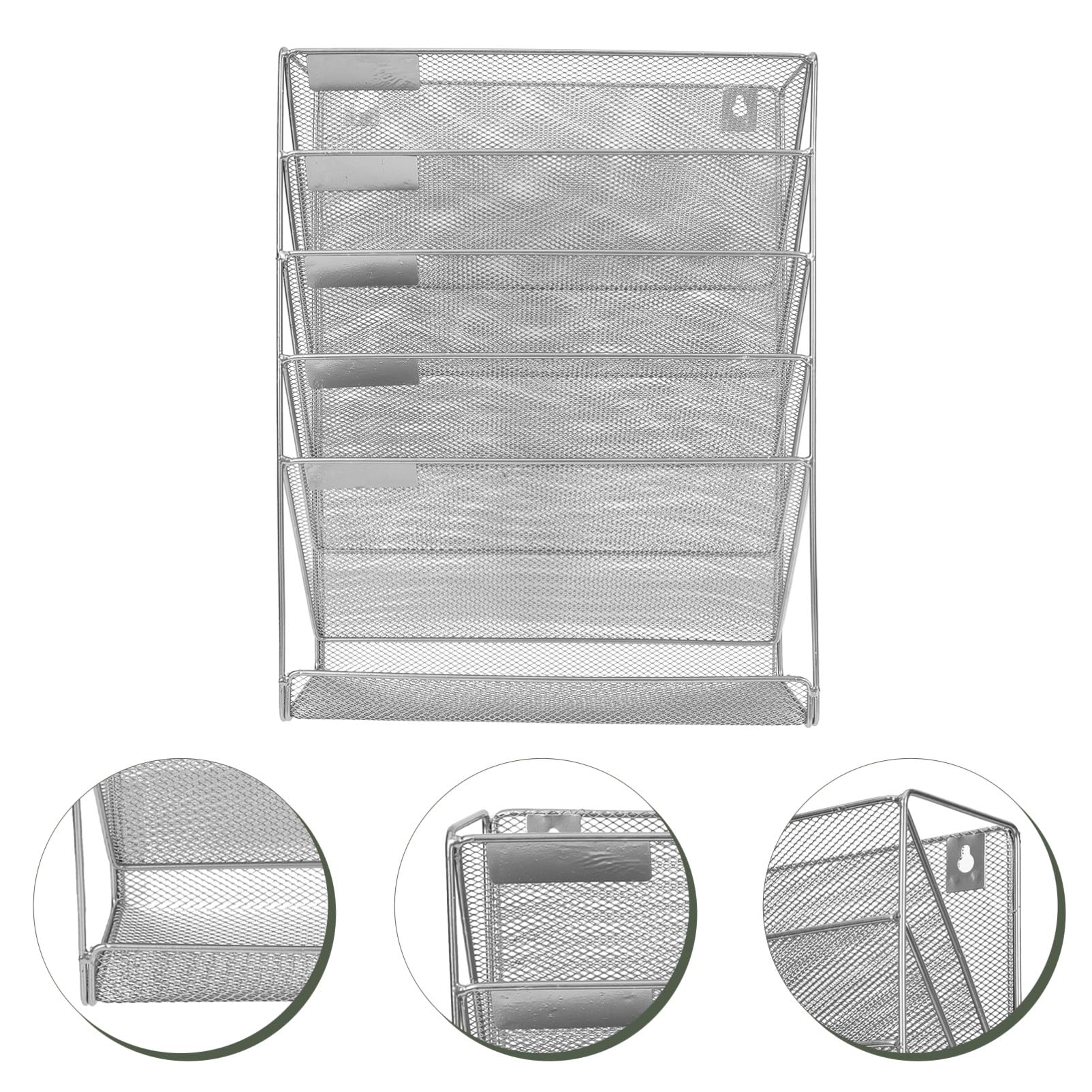 Metalowy Wielowarstwowy Organizer Dokumenty Do Zawieszenia Ścianie Praktyczny Stojak Teczki i Książki z Siatkowym Designem Trwały Organizer Biurowy Do Domu i Biura