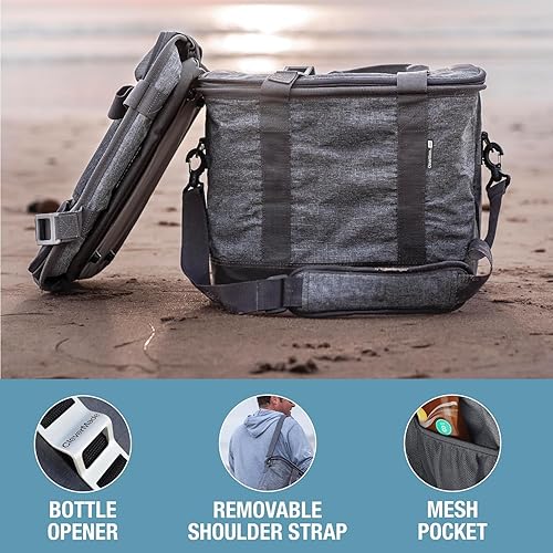 Miniatura 5 de CleverMade Leakproof Collapsible Insulated Cooler Bag, Portable Foldable Soft Side Tote Holds 183050 Cans, Lunch & Cold Beer, Use wReusable Freezer