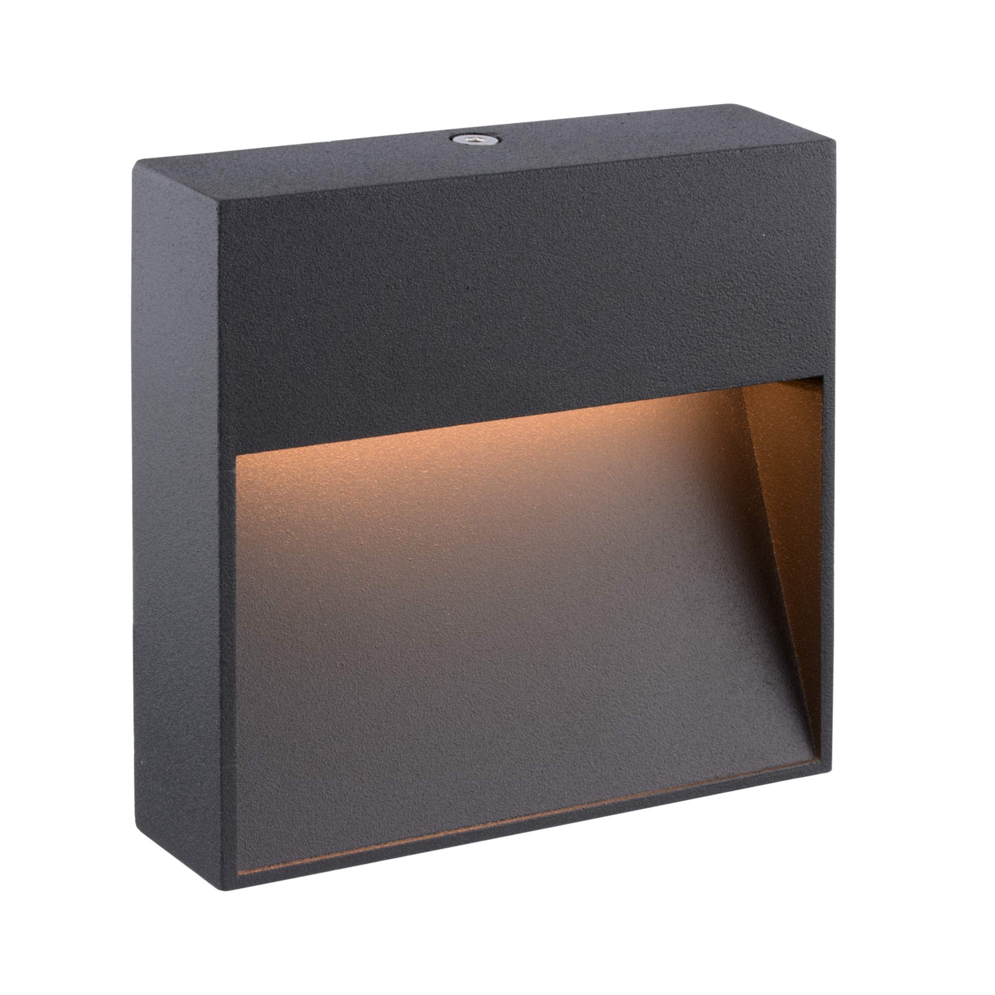 SSC-LUXon 4 Stück LED Design Wandleuchte KEILA anthrazit - Wand- & Treppenleuchte IP54 für Außen & Innen 1,7W warmweißes Licht