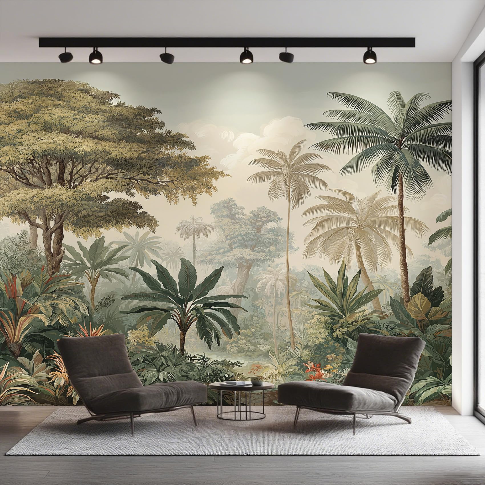 Genérico Papel Pintado Selva Tropical, Papel Pintado Pared Bosque Plantas de Decorativos del Hogar, para Salon Dormitorio Decoracion Pared, 352x250cm D&O98