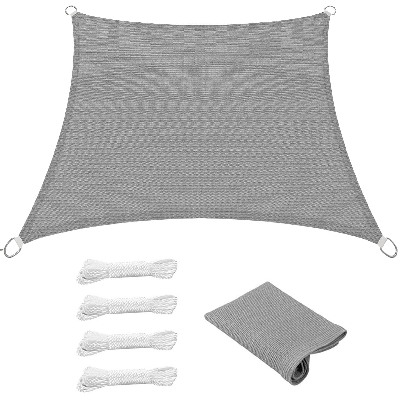 KLGFBDC Rectangular Awning Shade Net 240x380cm 95% UV & Wind Protection Breathable HDPE Fabric Adjustable Sunshade for Patio Garden & Outdoor Use Light Grey