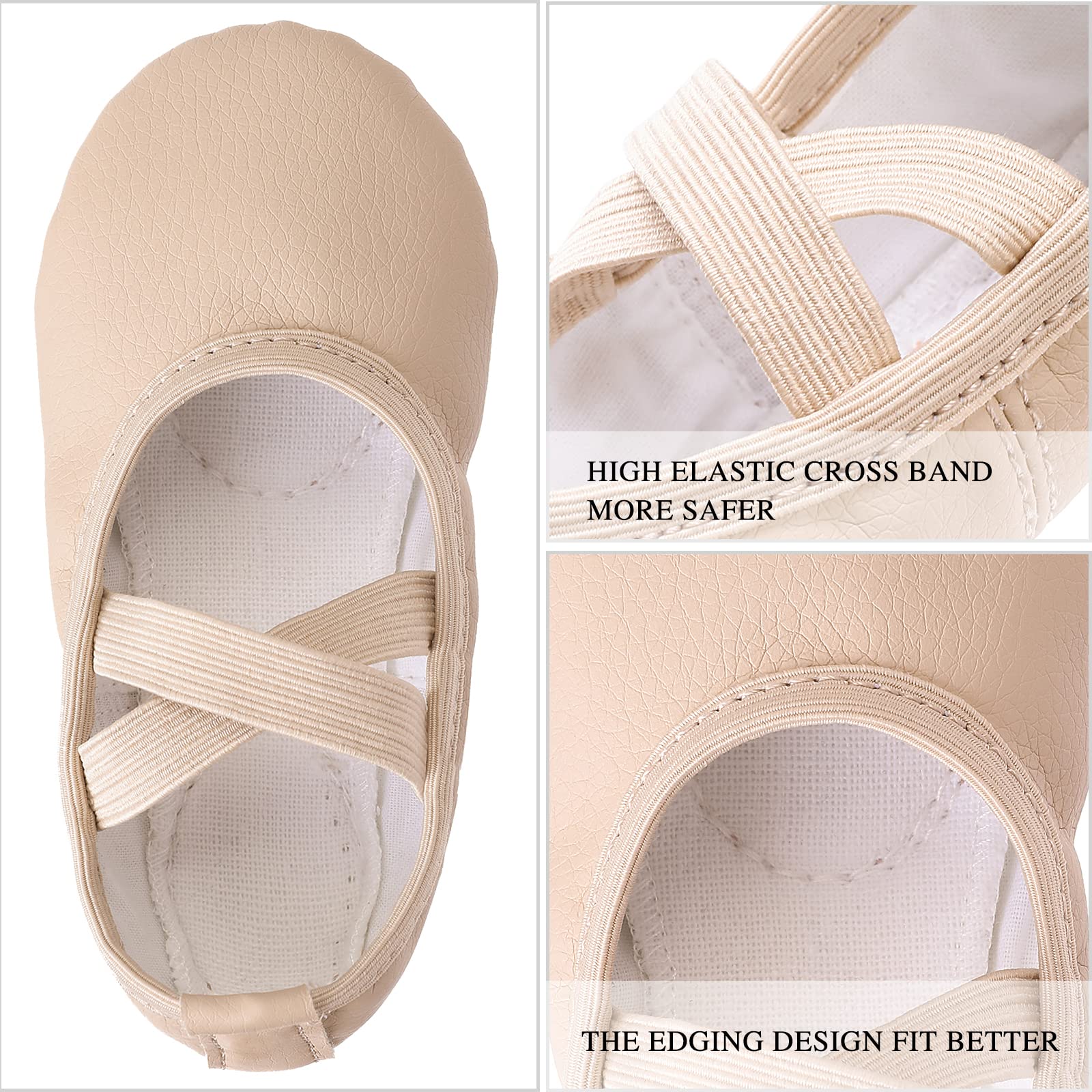 Zapatillas de Ballet Niñas Zapatillas de Baile Gimnasia Suela de Cuero para Niños Adultos Tamaño 20-40